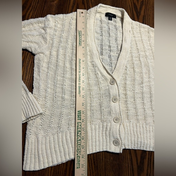 J. Crew Point Sur open knit cardigan women’s XS boxy cream coastal cowgirl boho - Picture 3 of 16